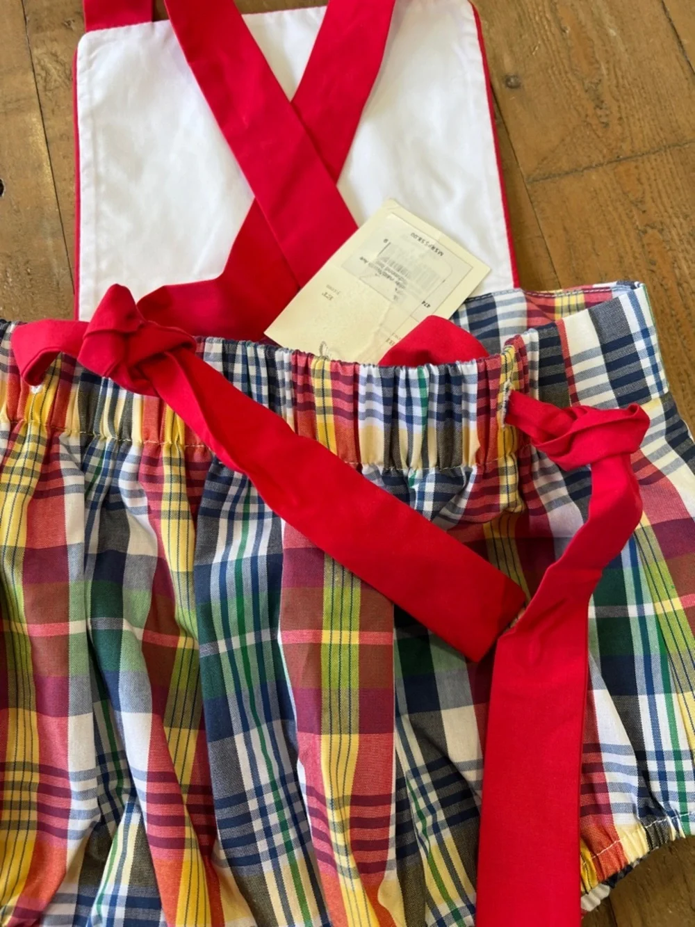 Beaufort bonnet company Sayre Sunsuit Montpelier Plaid White Richmond Red 3T nwt